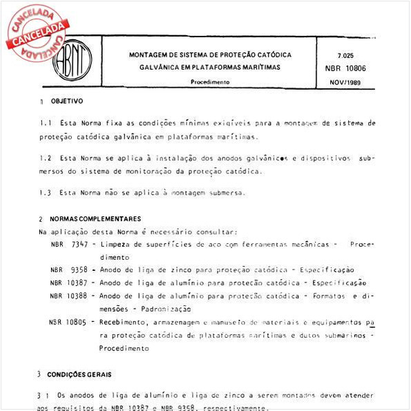 Montagem de sistema de proteção catódica galvânica em plataformas marítimas