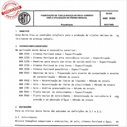Fabricação de tijolo maciço de solo-cimento com a utilização de prensa manual