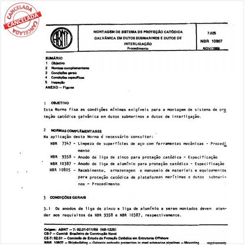 Montagem de sistema de proteção catódica galvânica em dutos submarinos e dutos de interligação