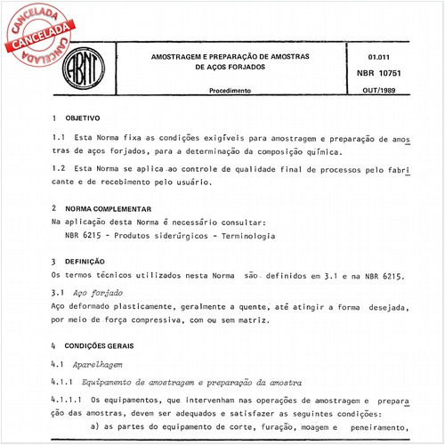 Amostragem e preparação de amostras de aços forjados