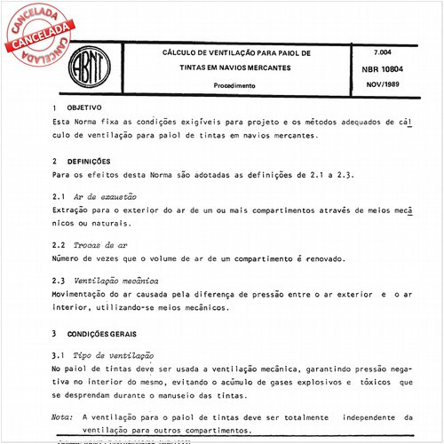 Cálculo de ventilação para paiol de tintas em navios mercantes