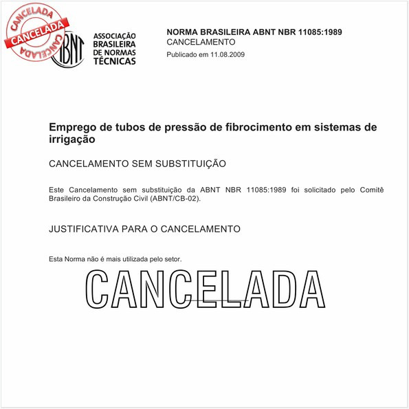 Emprego de tubos de pressão de fibrocimento em sistemas de irrigação