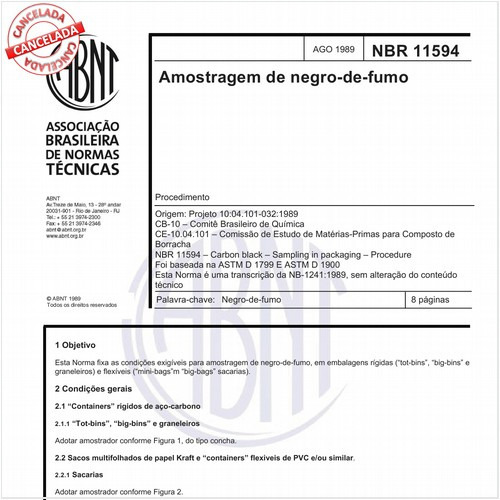 Amostragem de negro-de-fumo