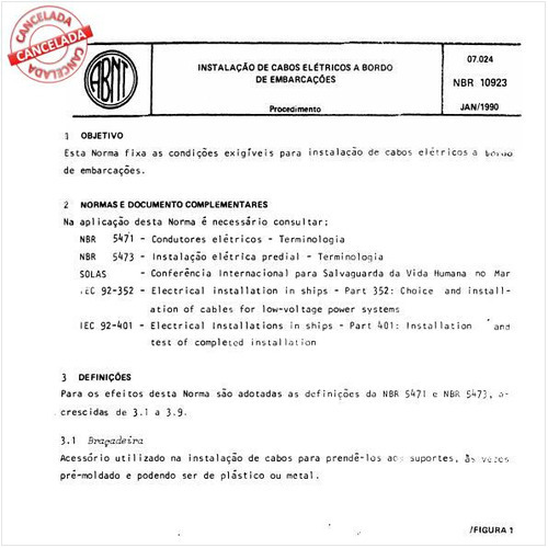 Instalação de cabos elétricos a bordo de embarcações