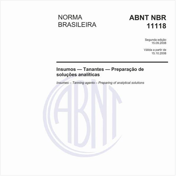 Insumos - Tanantes - Preparação de soluções analíticas