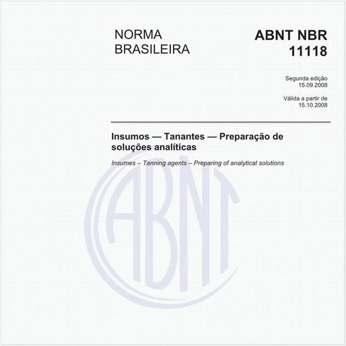 Insumos - Tanantes - Preparação de soluções analíticas