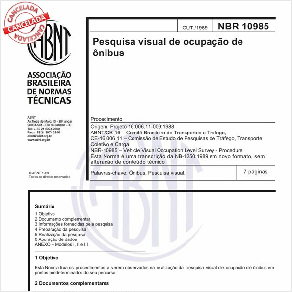 Pesquisa visual de ocupação de ônibus