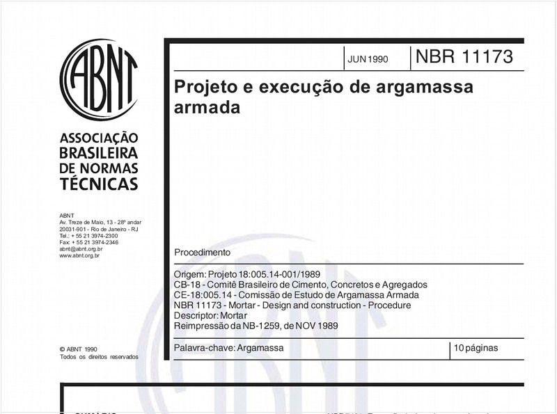 Projeto e execução de argamassa armada - Procedimento
