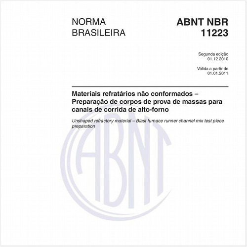 Materiais refratários não conformados – Preparação de corpos de prova de massas para canais de corrida de alto-forno