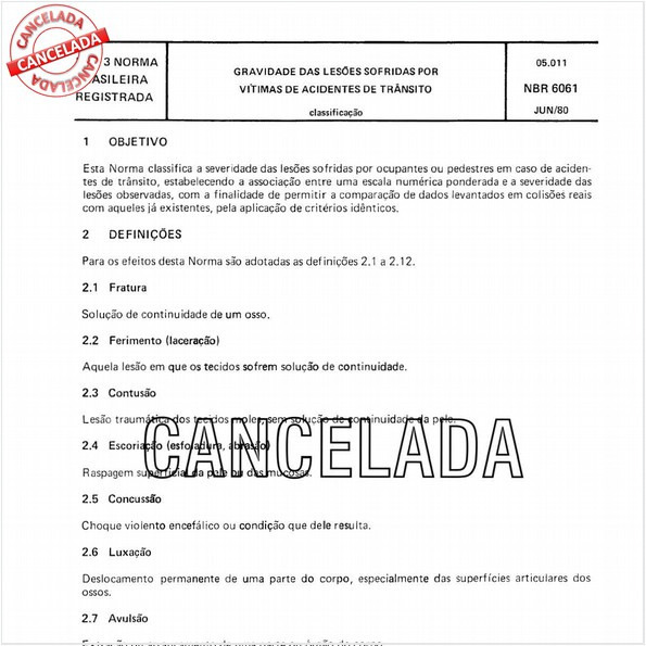 Gravidade das lesões sofridas por vítimas de acidentes de trânsito