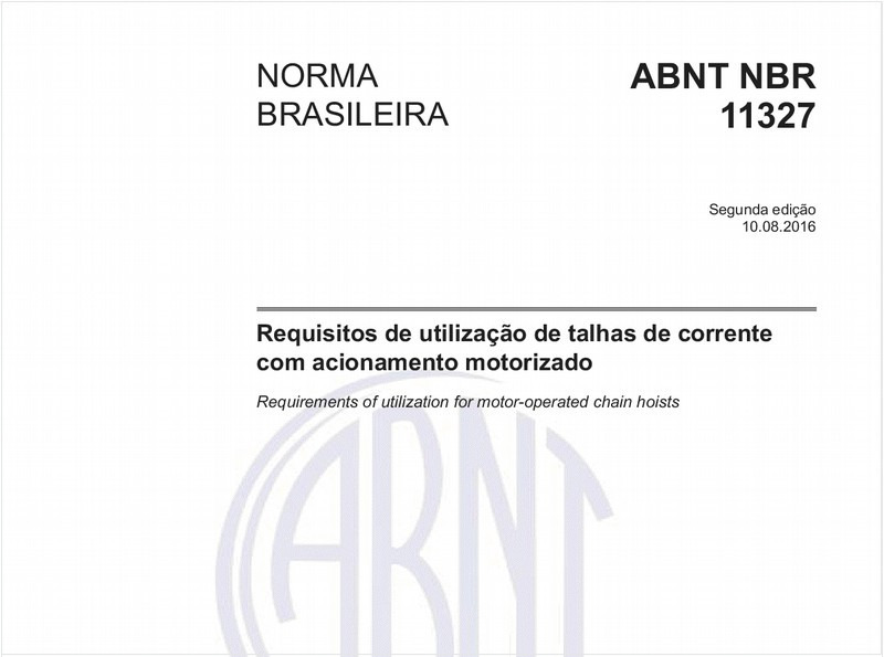 Requisitos de utilização de talhas de corrente com acionamento motorizado
