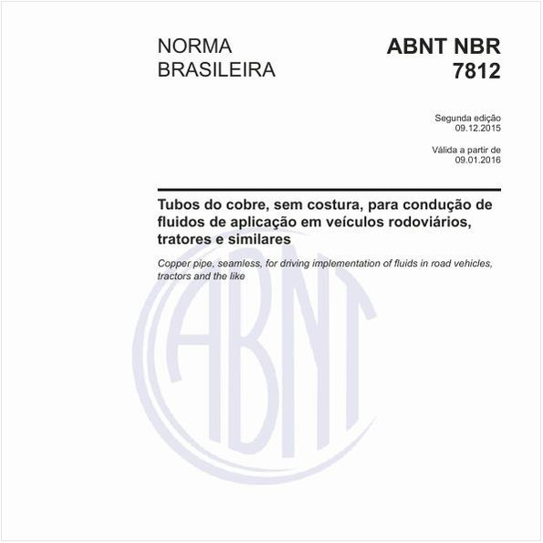 Tubos do cobre, sem costura, para condução de fluidos de aplicação em veículos rodoviários, tratores e similares