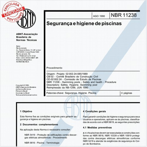 Segurança e higiene de piscinas