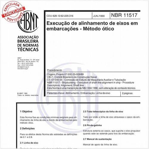 Execução de alinhamento de eixos em embarcações - Método ótico
