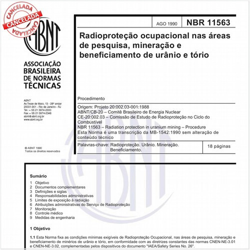 Radioproteção ocupacional nas áreas de pesquisa, mineração e beneficiamento de urânio e torio