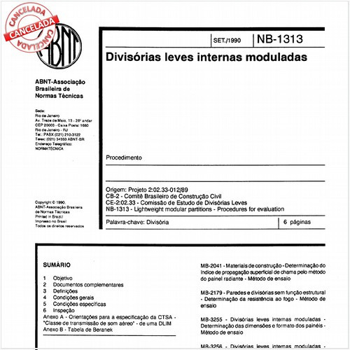 Divisórias leves internas moduladas