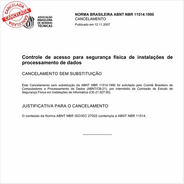 Controle de acesso para segurança física de instalações de processamento de dados