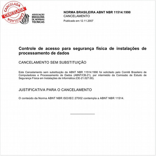 Controle de acesso para segurança física de instalações de processamento de dados