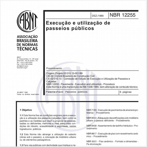 Execução e utilização de passeios públicos - Procedimento