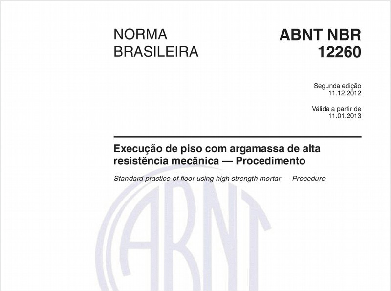 Execução de piso com argamassa de alta resistência mecânica — Procedimento