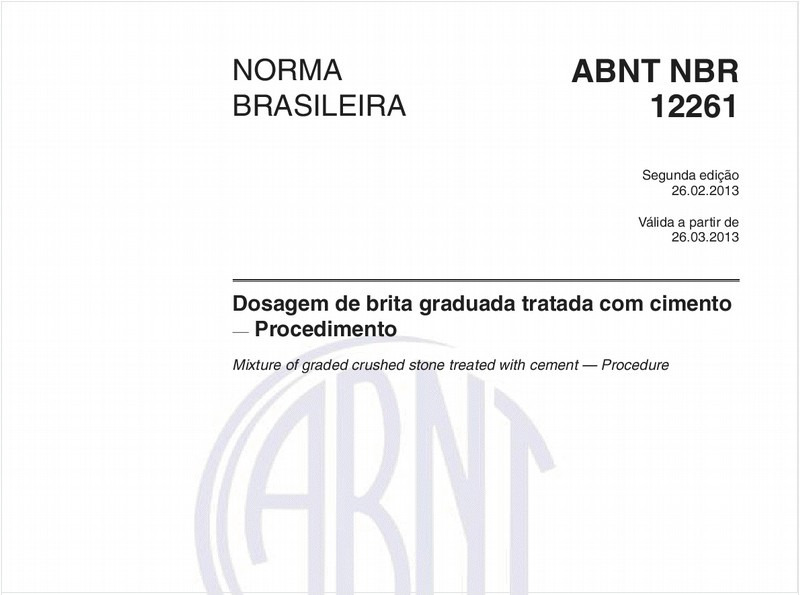 Dosagem de brita graduada tratada com cimento — Procedimento