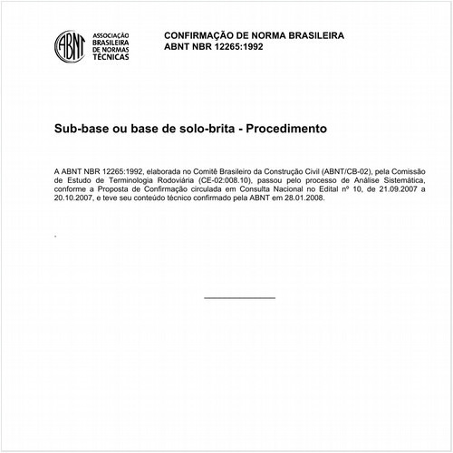 Sub-base ou base de solo-brita - Procedimento