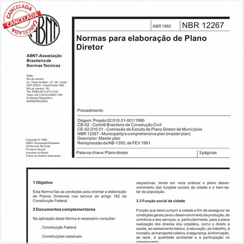 Normas para elaboração de Plano Diretor