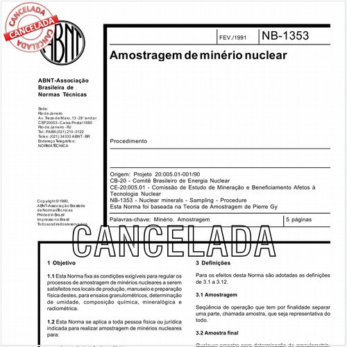 Amostragem de minério nuclear