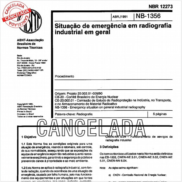 Situação de emergência em radiografia industrial em geral