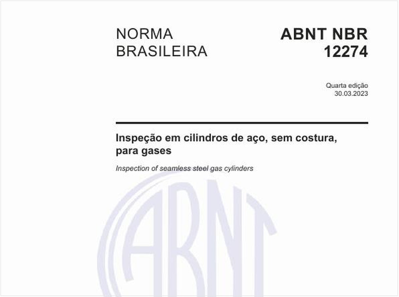 Inspeção em cilindros de aço, sem costura, para gases
