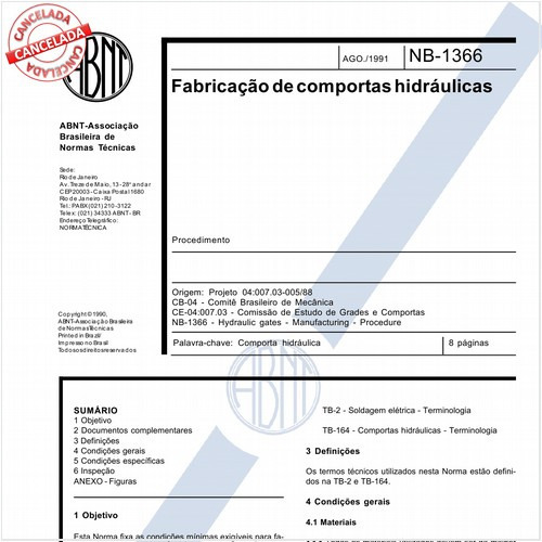 Fabricação de comportas hidráulicas
