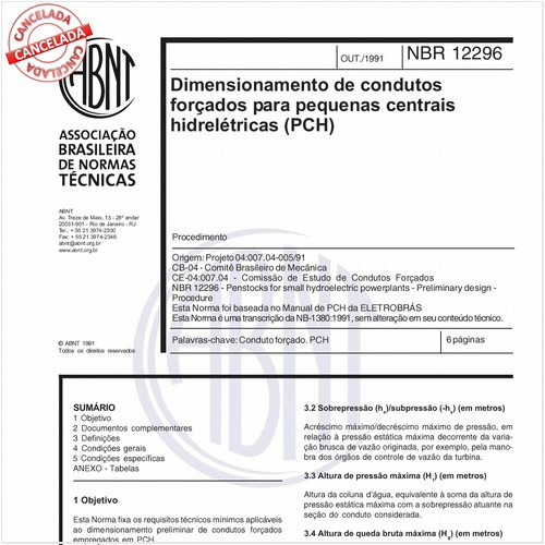 Dimensionamento de condutos forçados para pequenas centrais hidrelétricas (PCH)