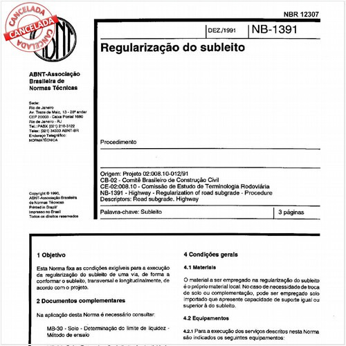 Regularização do subleito