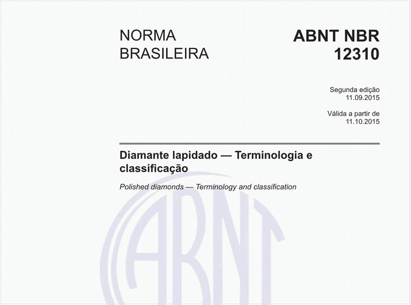 Diamante lapidado - Terminologia e classificação