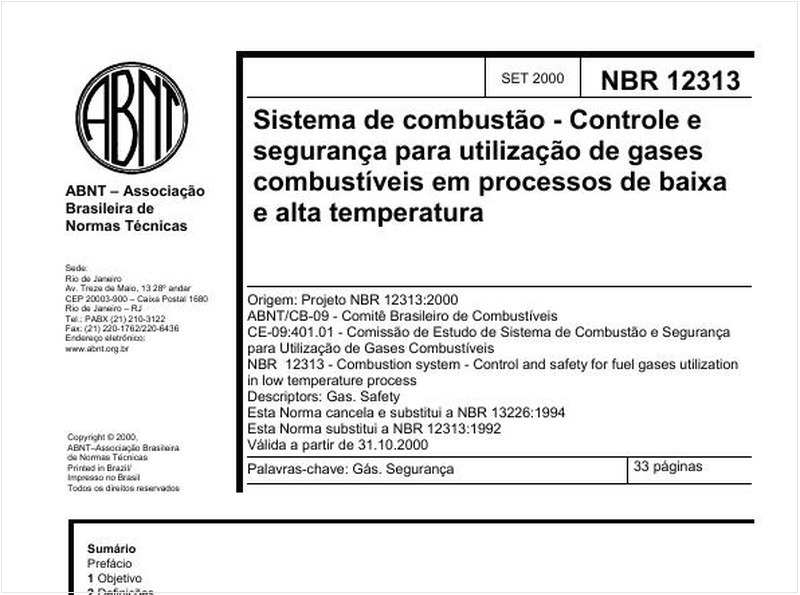 Sistema de combustão - controle e segurança para utilização de gases combustíveis em processos de baixa e alta temperatura