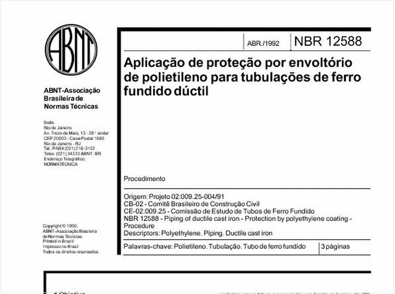 Aplicação de proteção por envoltório de polietileno para tubulações de ferro fundido dúctil - Procedimento