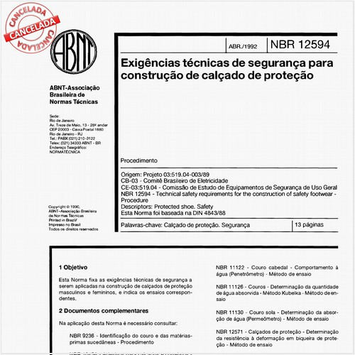 Exigências técnicas de segurança para construção de calçado de proteção
