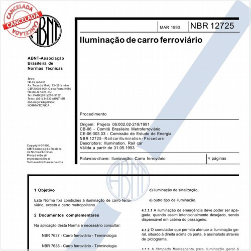 Iluminação de carro ferroviário