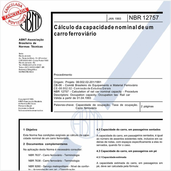 Cálculo da capacidade nominal de um carro ferroviário