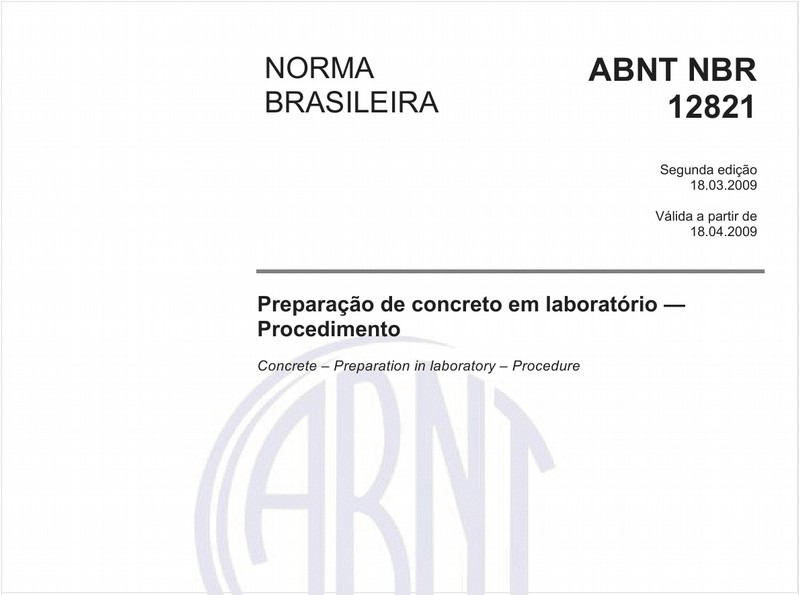 Preparação de concreto em laboratório - Procedimento