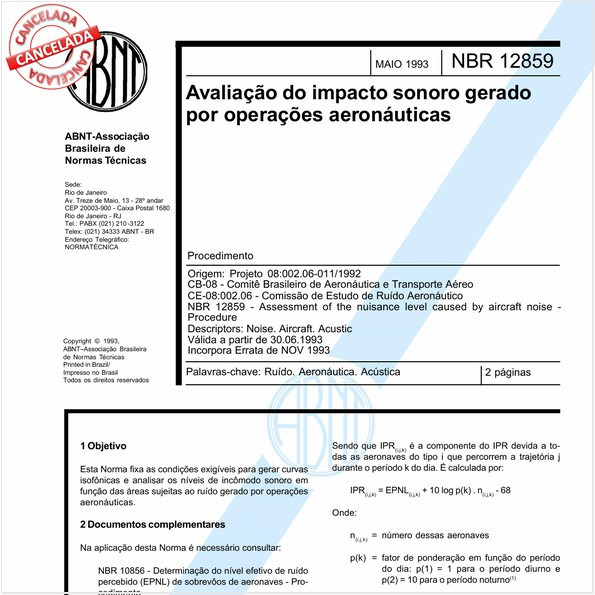 Avaliação do impacto sonoro gerado por operações aeronáuticas