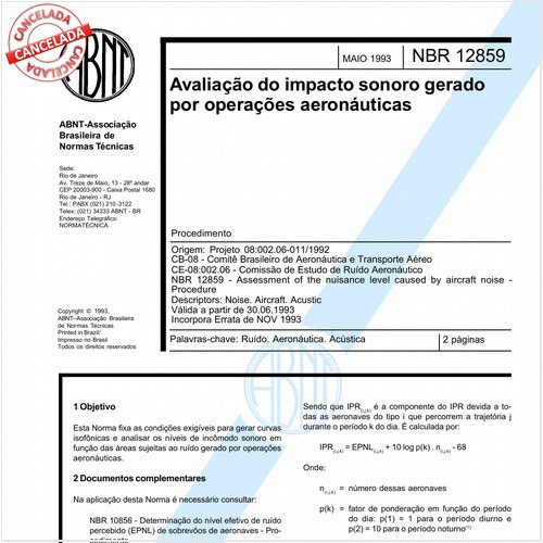 Avaliação do impacto sonoro gerado por operações aeronáuticas