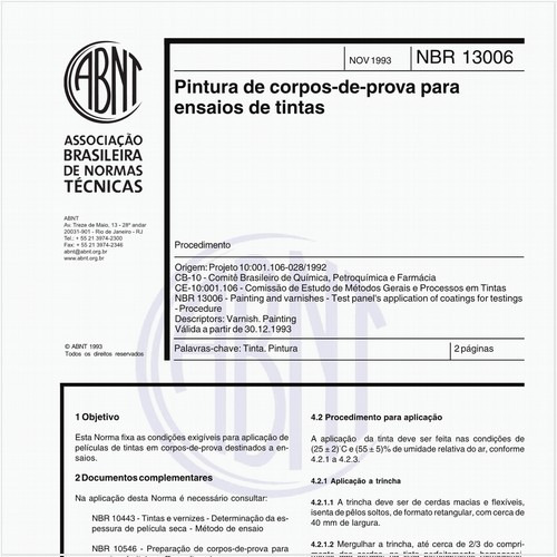 Pintura de corpos-de-prova para ensaios de tintas - Procedimento
