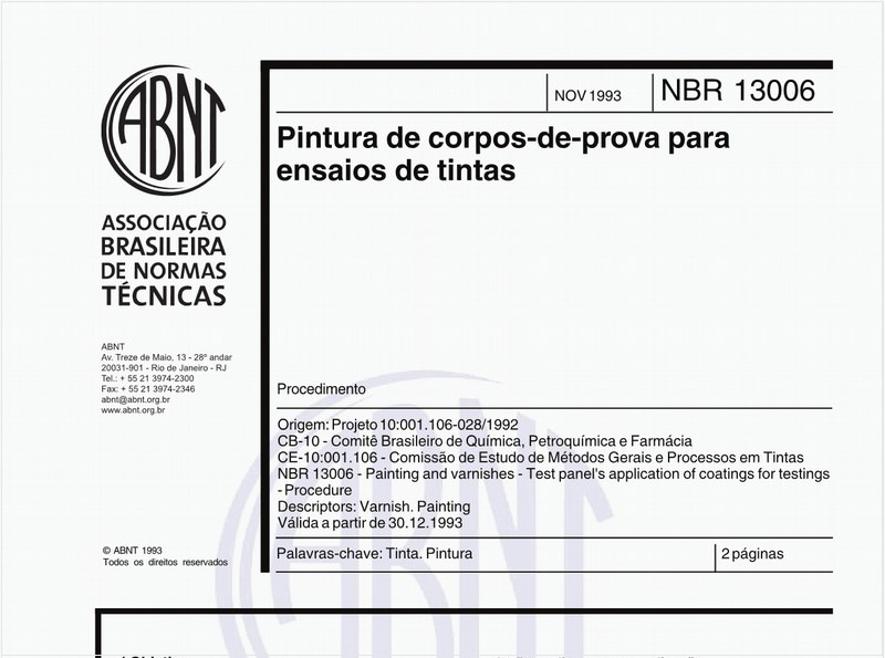 Pintura de corpos-de-prova para ensaios de tintas - Procedimento