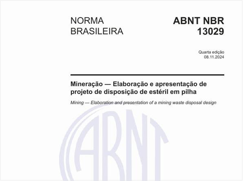 Mineração - Elaboração e apresentação de projeto de disposição de estéril em pilha