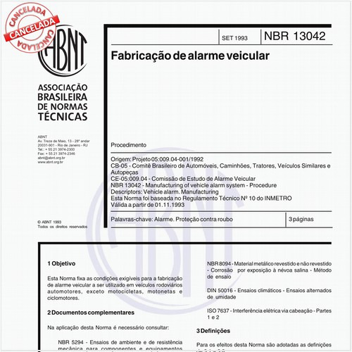 Fabricação de alarme veicular