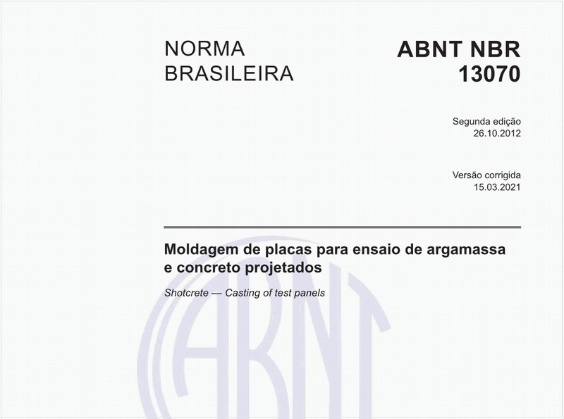 Moldagem de placas para ensaio de argamassa e concreto projetados