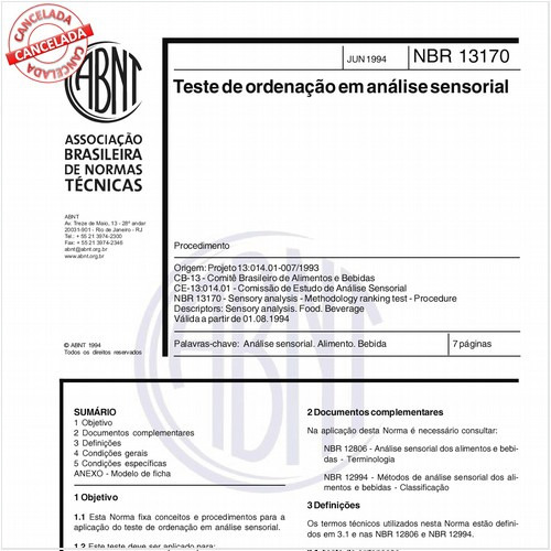 Teste de ordenação em análise sensorial