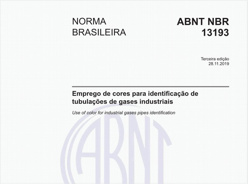 Emprego de cores para identificação de tubulações de gases industriais
