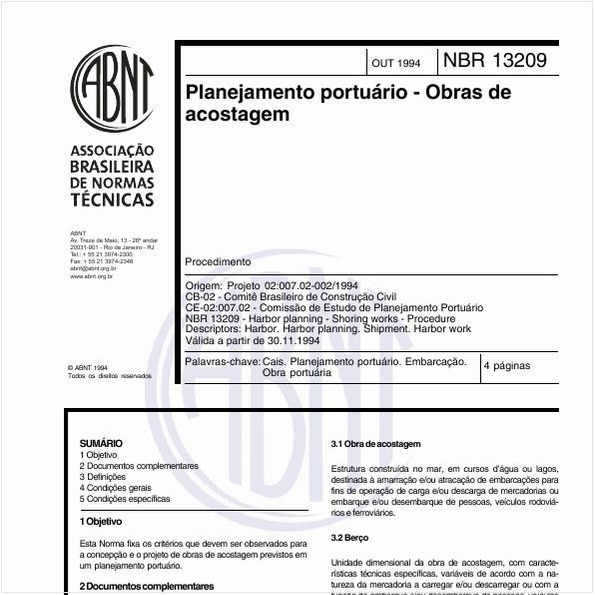 Planejamento portuário - Obras de acostagem - Procedimento
